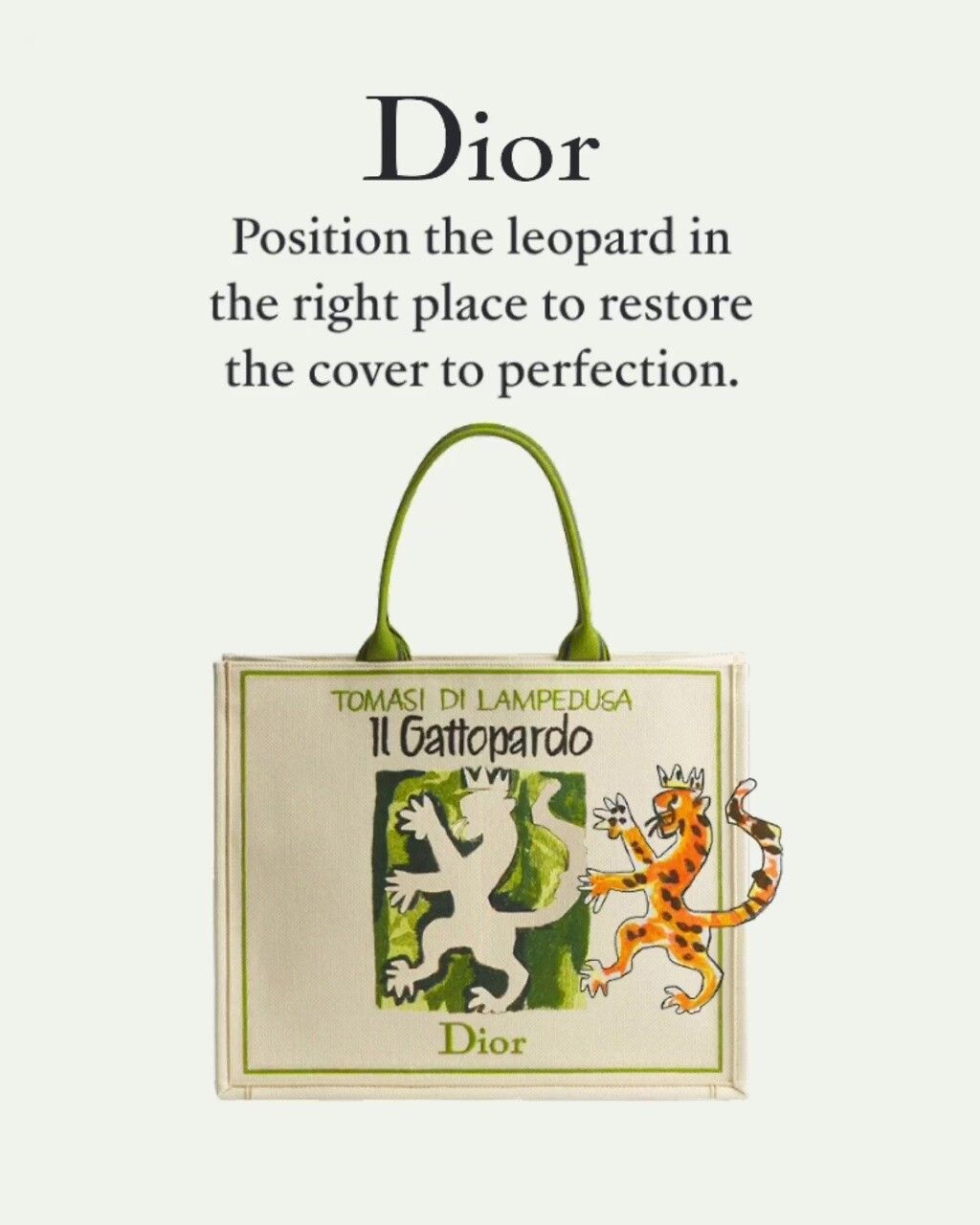 Dior ブックトート　ラージ　レオパードノベルティ Large Dior Book Tote Beige Multicolor Book Cover Embroidery (42 x