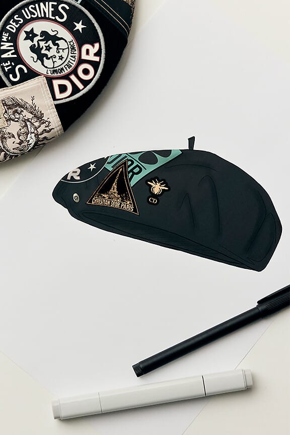 Dior ベレー帽　ロゴ DIOR | 2024年フォール コレクションのベレー帽のサヴォワールフェール