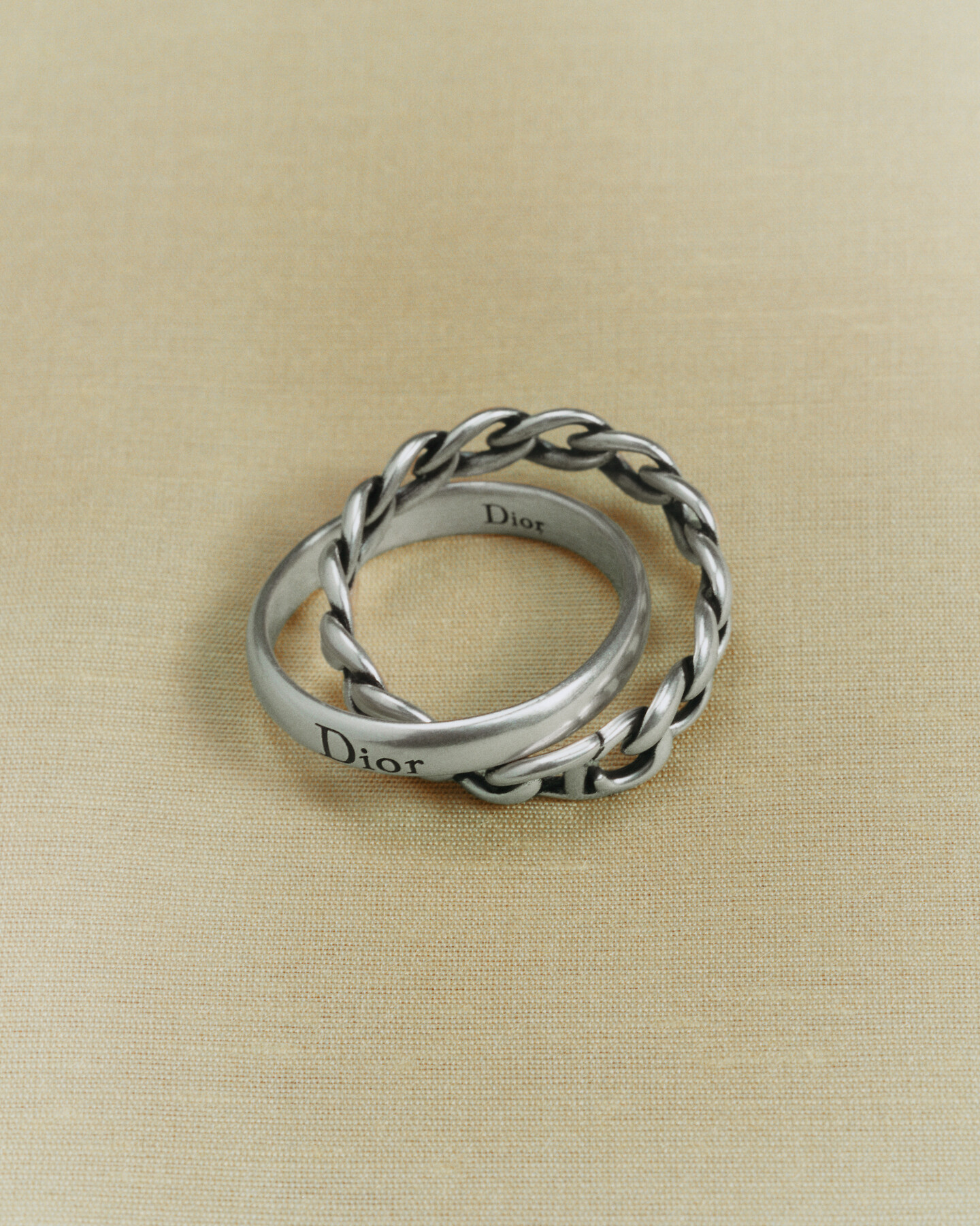 Dio(r)evolution Ring Silver-Finish Metal and Sparkling Crystals