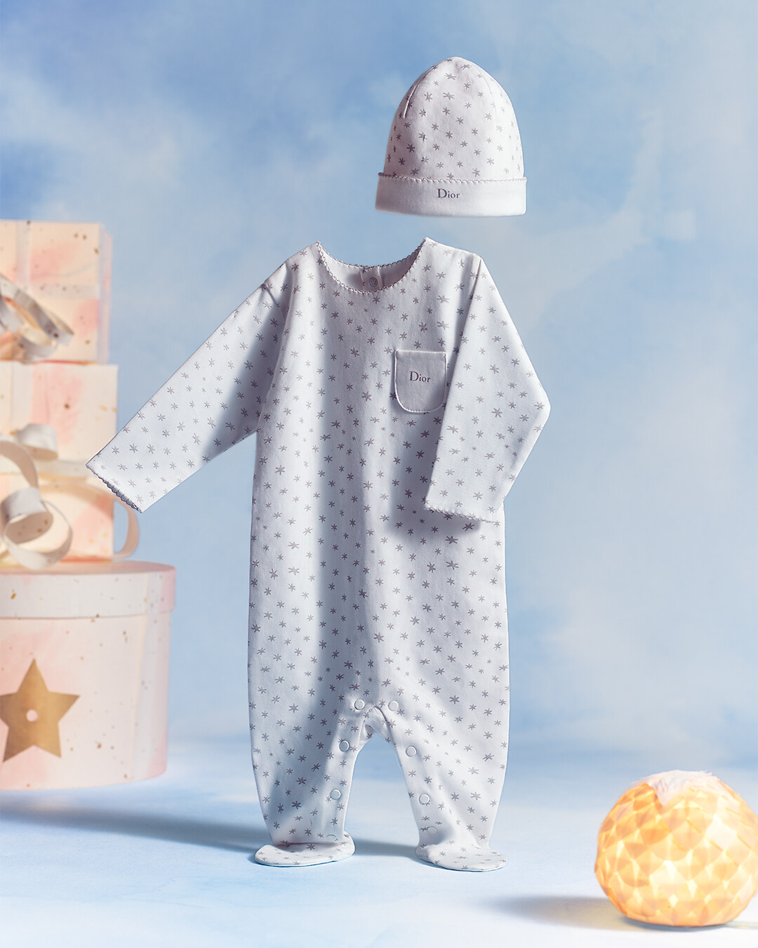 Hooded Baby Towel Ivory Cotton Terry and Ivory Cannage Cotton